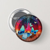 Blauwe vlinders met volledige vrede ronde button 5,7 cm (Voorkant /achterkant)