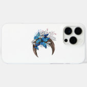 Blauwe vlinders op houten halve maan Case-Mate iPhone case (Achterkant (horizontaal))