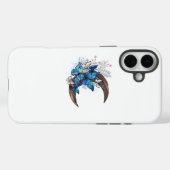 Blauwe vlinders op houten halve maan Case-Mate iPhone case (Achterkant (horizontaal))