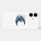 Blauwe vlinders op houten halve maan Case-Mate iPhone case (Achterkant (horizontaal))