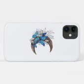Blauwe vlinders op houten halve maan Case-Mate iPhone case (Achterkant (horizontaal))