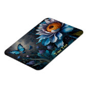 Blauwe vlinders op Sinaasappel Bloom Magneet (Linkerzijde)