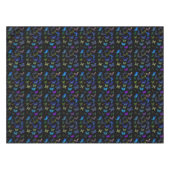 Blauwe vlinders op zwarte vlinders tafelkleed (Voorkant (Horizontaal))