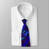 Blauwe vlinders Patroon 2506. DPurple BG Stropdas (Gebonden)