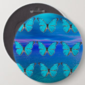 Blauwe Vlinders Pinback Knop Ronde Button 6,0 Cm (Voorkant /achterkant)