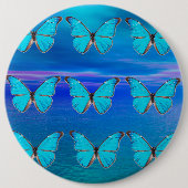 Blauwe Vlinders Pinback Knop Ronde Button 6,0 Cm (Voorkant)