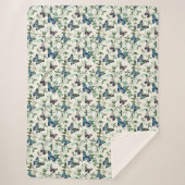 blauwe vlinders sherpa deken (Voorkant)