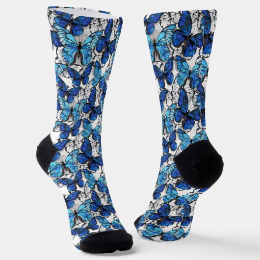 Blauwe Vlinders  Sokken (Gebogen)