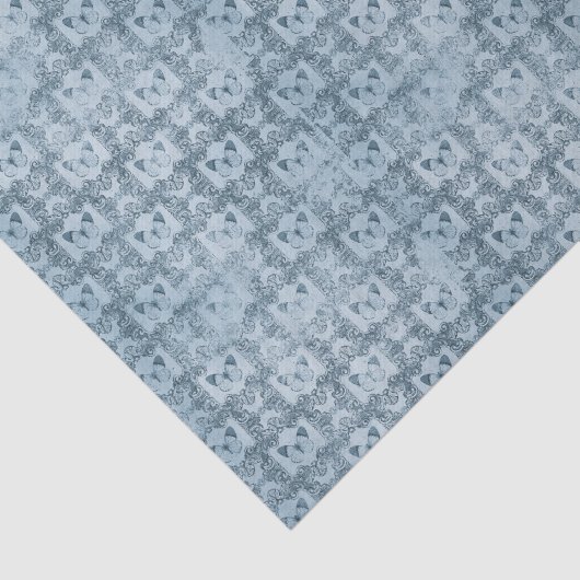Blauwe vlinders tissuepapier (Detail)