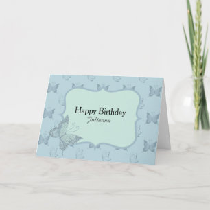 Blauwe vlinders Verjaardag Kaart