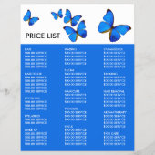 Blauwe Vlinders, Visagist, Schoonheidssalon Advert Flyer (Achterkant)