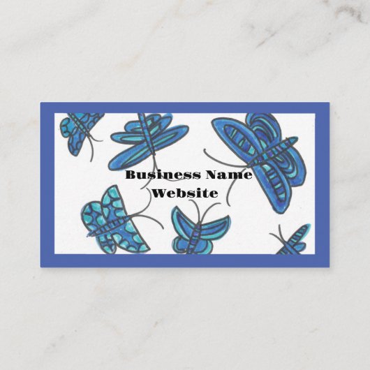 Blauwe vlinders Visitekaartjes (Achterkant)