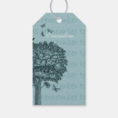 Blauwe Vlinders Vlinders Droomboom Cadeaulabel (Voorkant)