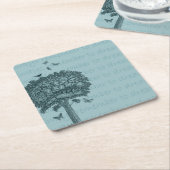 Blauwe Vlinders Vlinders Droomboom Kartonnen Onderzetters (Schuin)