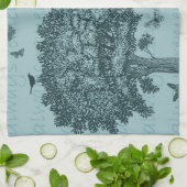 Blauwe Vlinders Vlinders Droomboom Theedoek (Gevouwen)