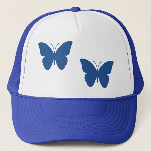 Blauwe Vlinders, Vrouwen Wit en Koninklijk Trucker Pet (Voorkant)