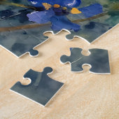 Blauwe Vlinders Waterverf Wilde Bloemenweide Legpuzzel (Zijkant)