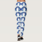 Blauwe vlinders wit leggings (Achterkant)
