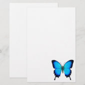 Blauwe vlinderstationerie briefpapier (Voorkant / Achterkant)