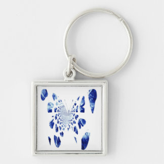 Blauwe vlindervleugels sleutelhanger