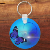 Blauwe vlinderzwammen sleutelhanger (Voorkant)