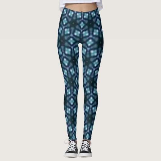 "BLAUWE VLOED!" Impliciet Snowflake-ontwerp Leggings (Voorkant)