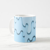 Blauwe vloeibare druppels koffiemok (Voorkant links)