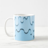 Blauwe vloeibare druppels koffiemok (Links)