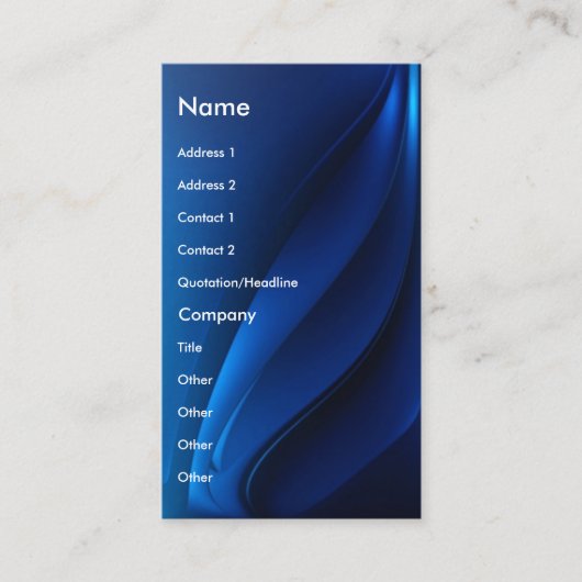 Blauwe vloeibare hedendaagse visitekaartje (Voorkant)