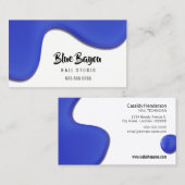 Blauwe vloeibare nagelzout visitekaartje (Voorkant / Achterkant)