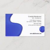 Blauwe vloeibare nagelzout visitekaartje (Achterkant)