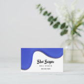 Blauwe vloeibare nagelzout visitekaartje (Staand voorkant)