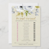 BLAUWE VLOEISTOFFER HIJ ZEI DAT ZE VRIJGEZELLENFEE KAART (Voorkant)