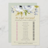 BLAUWE VLOEISTOFFER HIJ ZEI DAT ZE VRIJGEZELLENFEE KAART (Voorkant / Achterkant)