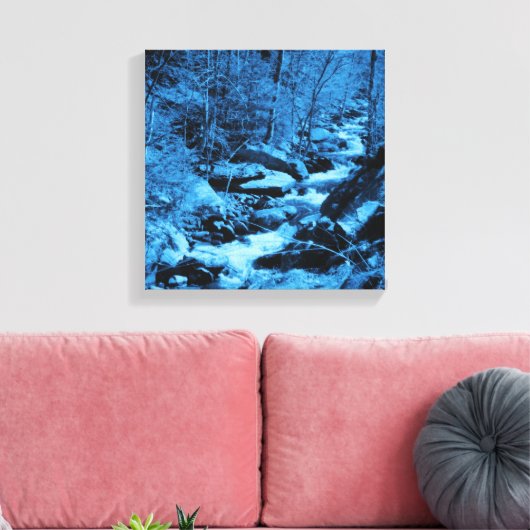 Blauwe vloerbek Fantasy Art Canvas Afdruk (Insitu (Woonkamer))