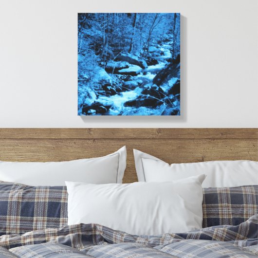 Blauwe vloerbek Fantasy Art Canvas Afdruk (Insitu (Slaapkamer))