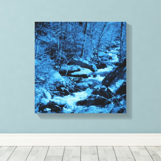 Blauwe vloerbek Fantasy Art Canvas Afdruk (Insitu (Houten vloer))