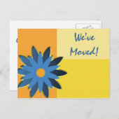 Blauwe Vloerkleurblokwijziging Adres Aankondigingskaart (Voorkant / Achterkant)