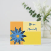 Blauwe Vloerkleurblokwijziging Adres Aankondigingskaart (Staand voorkant)