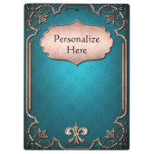 Blauwe vlooier de lis met Victoriaans brons Klembord (Achterkant)