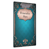 Blauwe vlooier de lis met Victoriaans brons Klembord (Rechts)