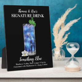 Blauwe Vodka Drank • PERSOONLIJKE Handtekeningdran Fotoplaat