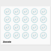 Blauwe voetafdruk Baby shower retour adreslabel Ronde Sticker (Vel)