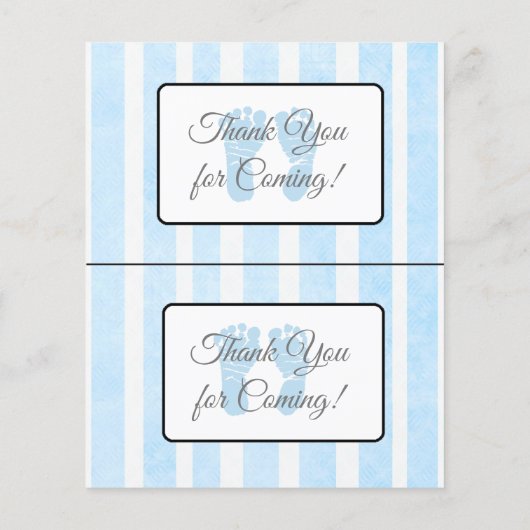 Blauwe voetafdruk Vergelijkbare baby showers (Achterkant)