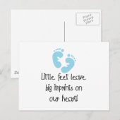 Blauwe voetafdrukken Kleine Belangrijke afdrukken Briefkaart (Voorkant / Achterkant)