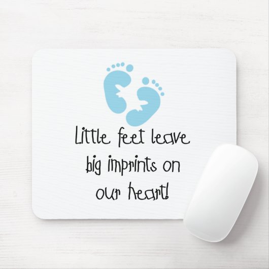 Blauwe Voetafdrukken Muismat (Met muis)