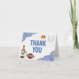 Blauwe Voetbal Baby Shower Bedankkaart