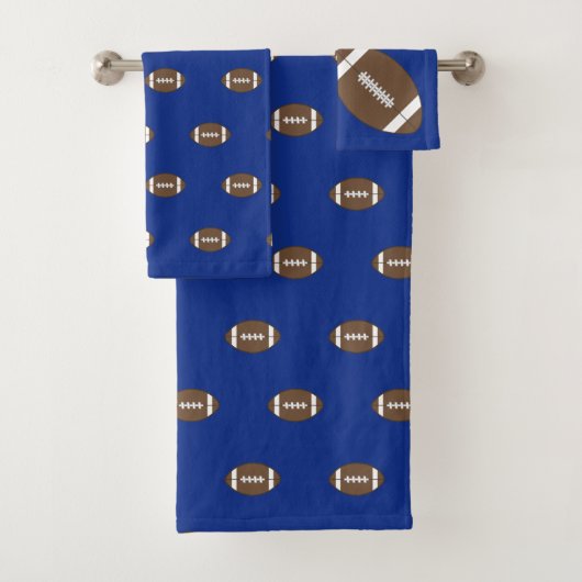 Blauwe Voetbal Bad Handdoeken Set Cadeau (Insitu)