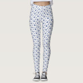 Blauwe Voetballen Design All-Over Print Leggings (Voorkant)