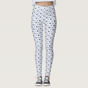 Blauwe Voetballen Design All-Over Print Leggings